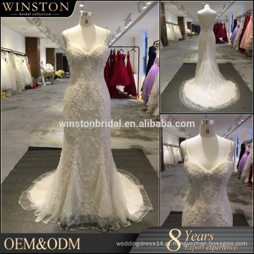 New arrival product wholesale Beautiful Fashion pearl white wedding dress